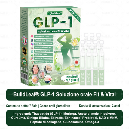 🎄💖Negozio ufficiale | BuildLeaf® GLP-1 8-in-1 Fit & Vital Soluzione Orale (Solo una volta al giorno, cambiamenti visibili in 7 giorni) ✅ Per obesità, salute cardiovascolare, diabete, apnea notturna, salute intestinale, problemi articolari e altro